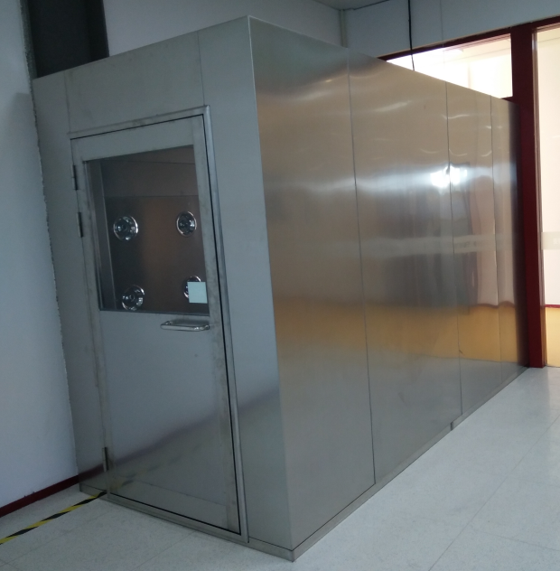 1400*3000*2100多人雙吹不銹鋼風淋室(電子互鎖)